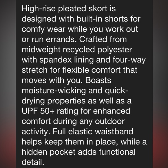 All in Motion White High-rise Pleated Moisture Skirt - Picture 14 of 16